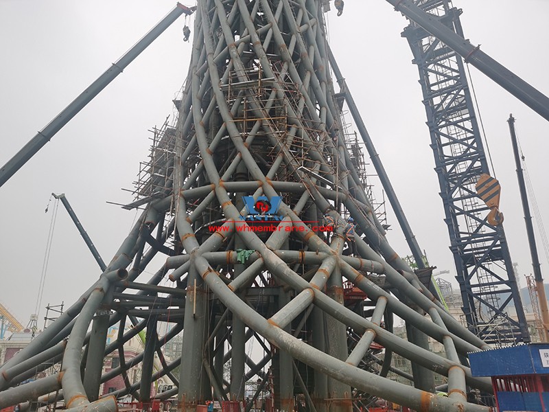 Xi 'an Silk Road Tower ETFE cable membrane structure project began construction