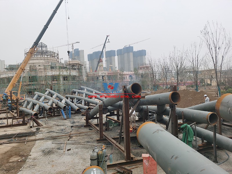 Xi 'an Silk Road Tower ETFE cable membrane structure project began construction