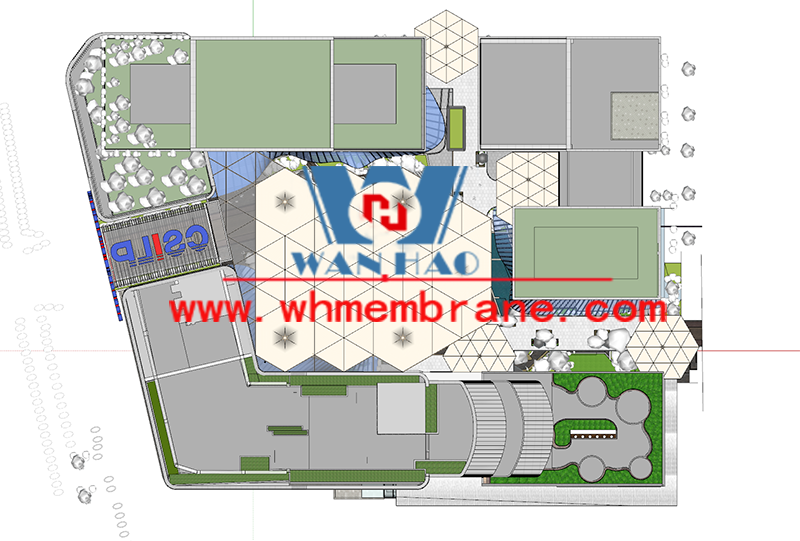 China ASEAN special commodities center membrane steel structure project completed