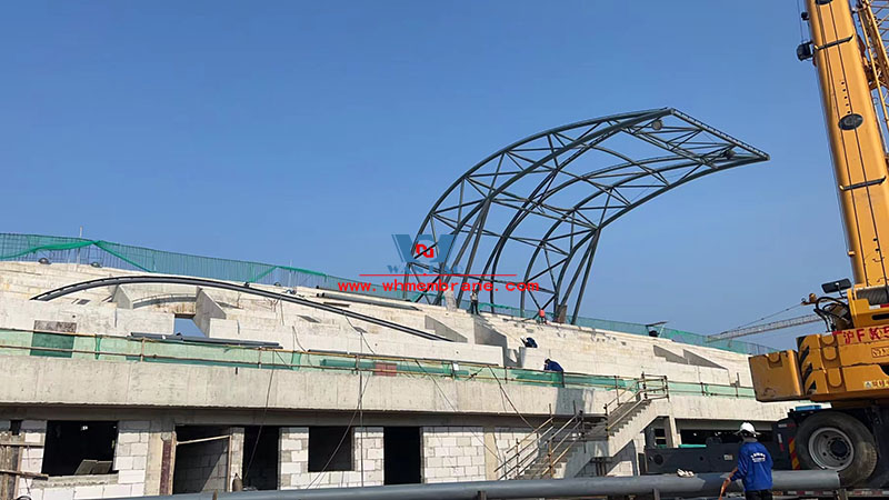 Longquan City Stadium steel film structure project completed