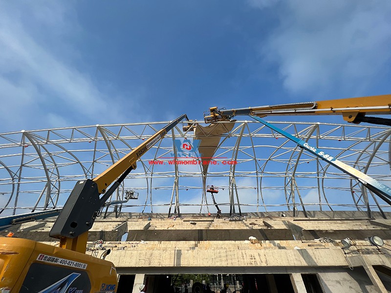 Longquan City Stadium steel film structure project completed