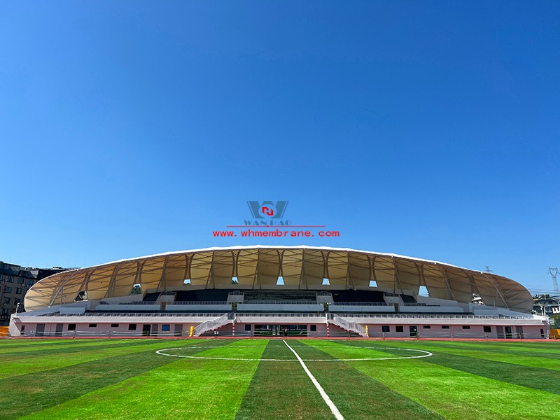 Longquan City Stadium steel film structure project completed
