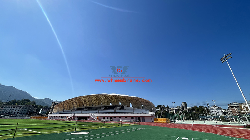 Longquan City Stadium steel film structure project completed