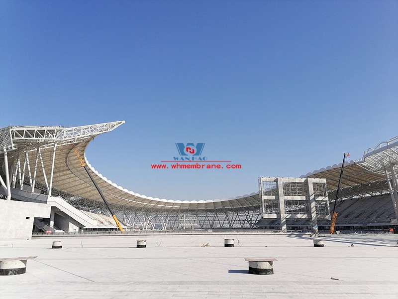 Xiangyang Olympic Sports Center membrane structure project is nearing the end