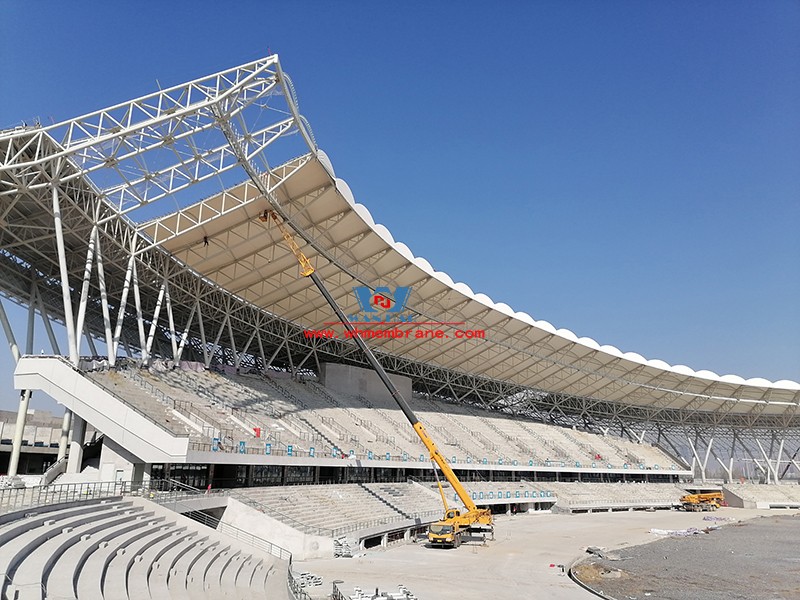 Xiangyang Olympic Sports Center membrane structure project is nearing the end