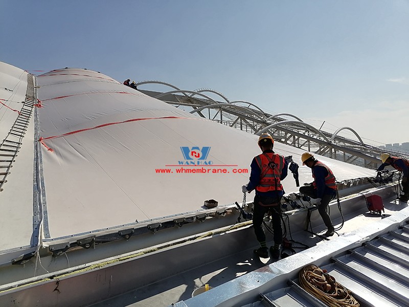 Xiangyang Olympic Sports Center membrane structure project is nearing the end