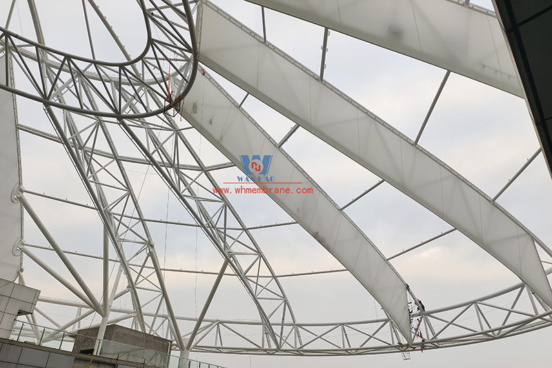 Mingyu Plaza 6 block Commercial (Wanda Plaza) Transformation Project steel film structure ETFE roofing curtain Project