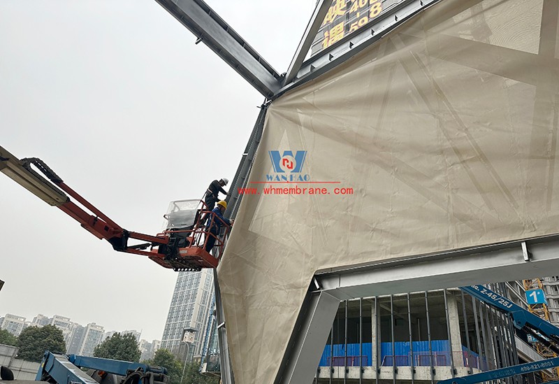 The latest progress of Chengdu Zhongjian Jinyuanhui Membrane Structure Project