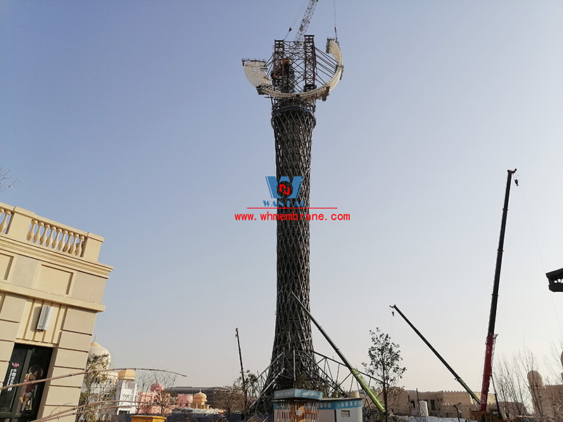 | at xi 'an silk road tower construction going on