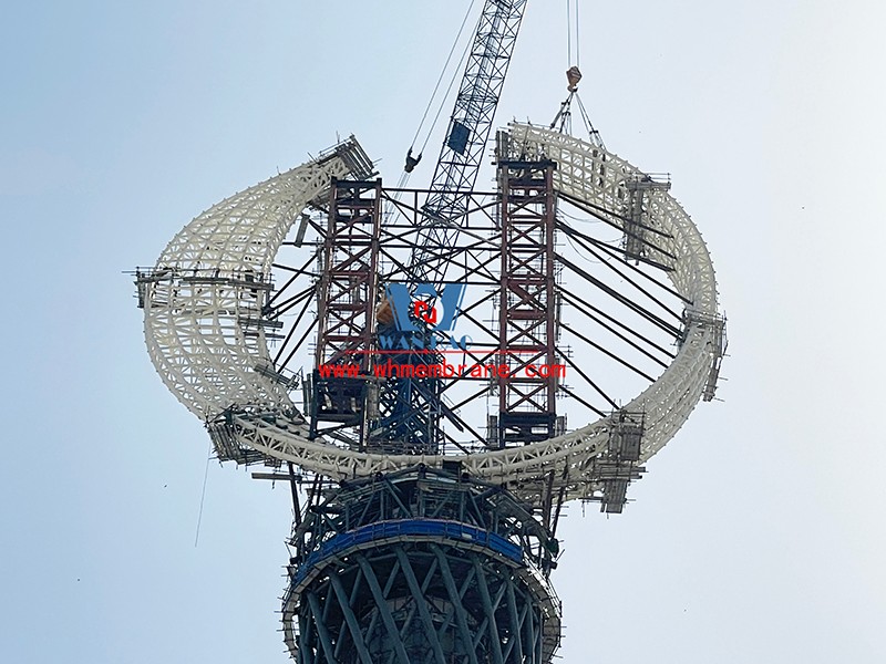 | at xi 'an silk road tower construction going on