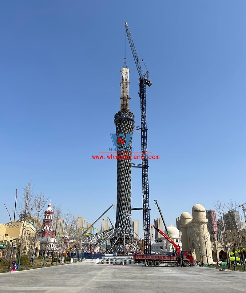 | at xi 'an silk road tower construction going on