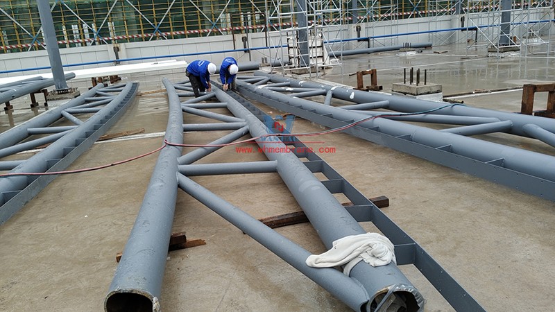 Zhejiang True Love Carpet Industry Technology Co., LTD. Plant three roof membrane structure project latest progress