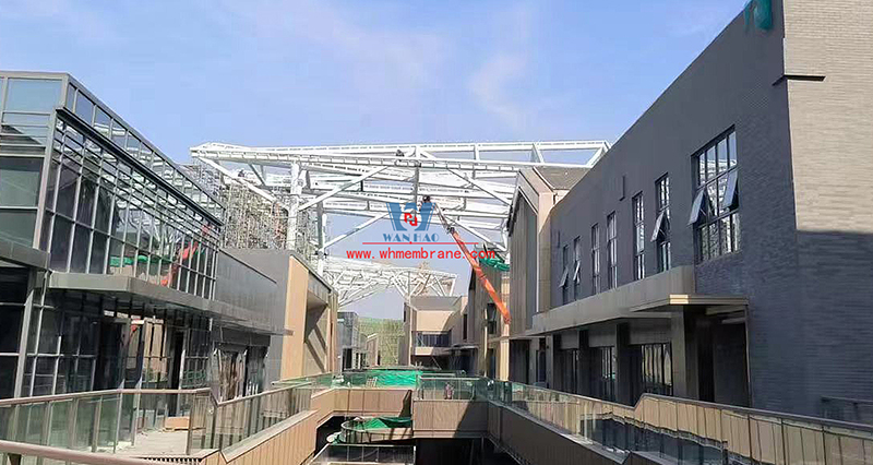 Hui spirit, engineering quality | hefei view design guinness awning steel structure and ETFE air pillow latest film project construction schedule