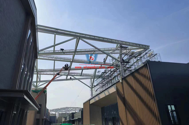 Hui spirit, engineering quality | hefei view design guinness awning steel structure and ETFE air pillow latest film project construction schedule