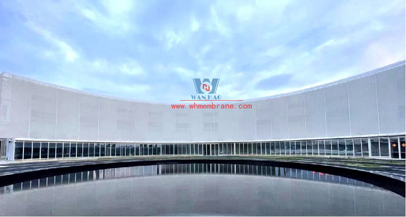 Advantages of high appearance horizontal fabric curtain wall membrane structure