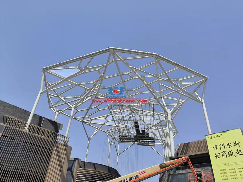 Wenyi Tangxi Jinmen canopy steel structure and ETFE membrane structure air pillow film project