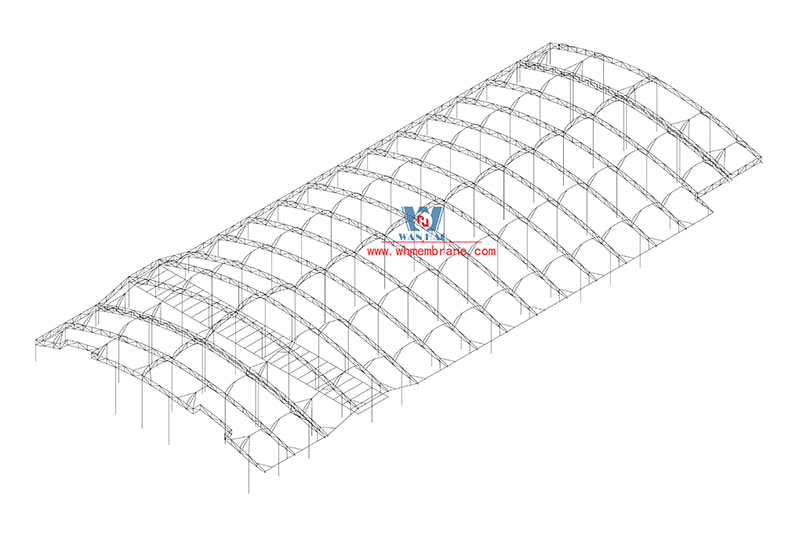 Zhejiang True Love Carpet Industry Technology Co., LTD. Workshop three roof membrane structure project completed good luck!