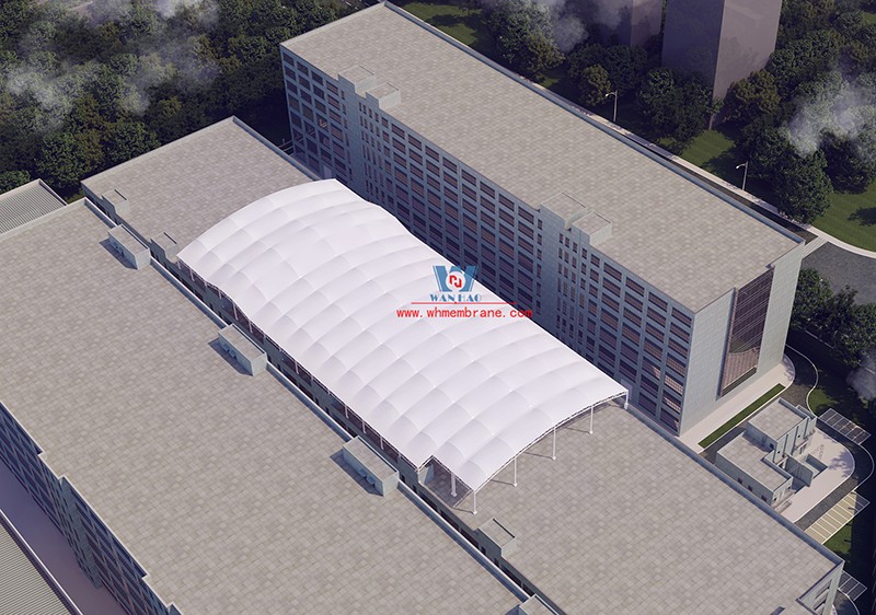 Zhejiang True Love Carpet Industry Technology Co., LTD. Workshop three roof membrane structure project completed good luck!