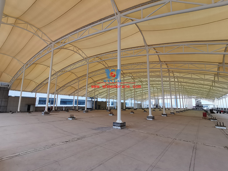 Zhejiang True Love Carpet Industry Technology Co., LTD. Workshop three roof membrane structure project completed good luck!