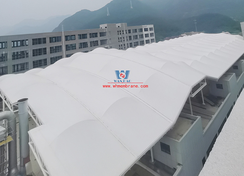 Zhejiang True Love Carpet Industry Technology Co., LTD. Workshop three roof membrane structure project completed good luck!