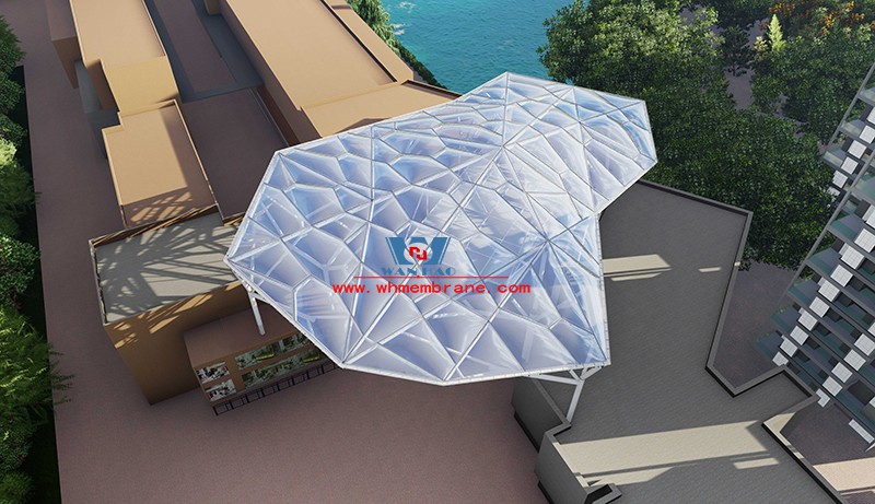 Wenyi Tangxi Jinmen canopy steel structure and ETFE membrane structure air pillow film