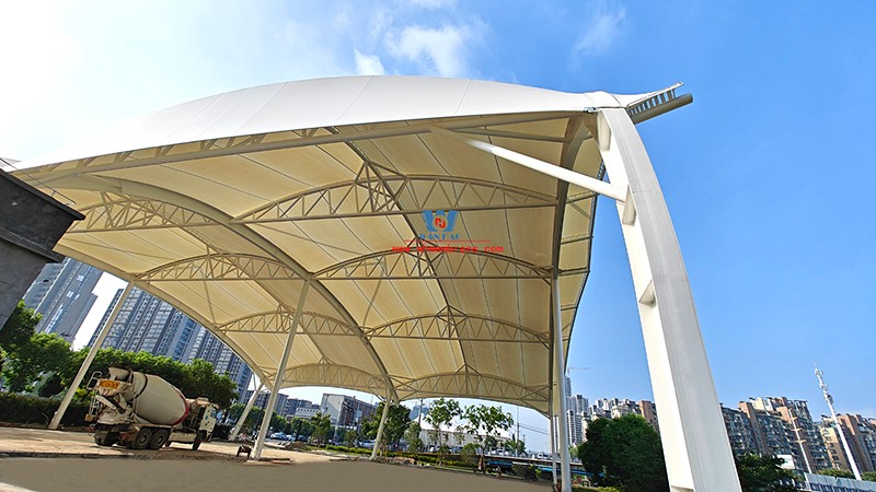 Wenzhou Huimin Road west green stadium steel film structure project completed