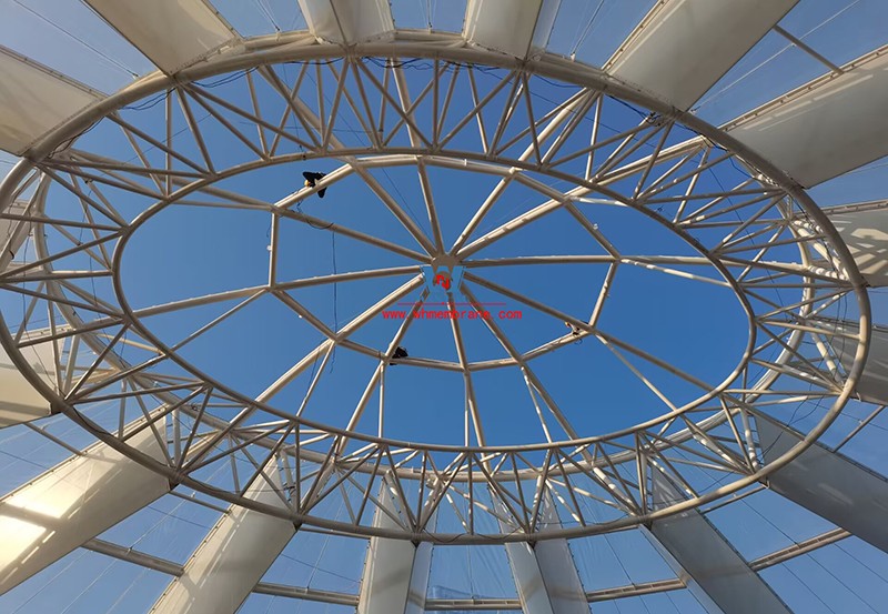 The latest construction progress of ETFE membrane structure ceiling project of Nanchong Wanda Project