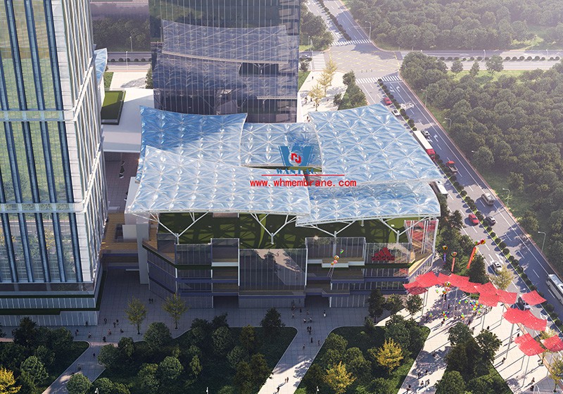 Even though the sun is hot, the footsteps never stop! There is the latest news on the construction progress of the ETFE air pillow membrane project in Hainan