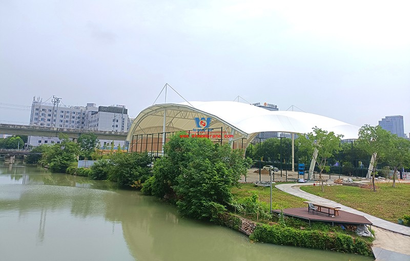 Closed ptfe membrane structure basketball arena is coming