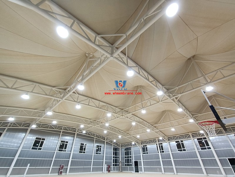 Closed ptfe membrane structure basketball arena is coming