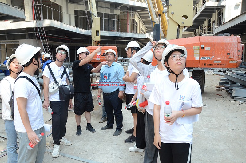 Jiaxing Changan Li ETFE air pillow membrane structure ceiling project site learning viewing