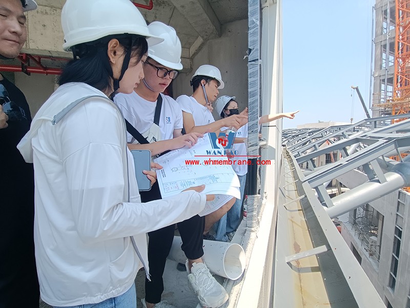 Jiaxing Changan Li ETFE air pillow membrane structure ceiling project site learning viewing
