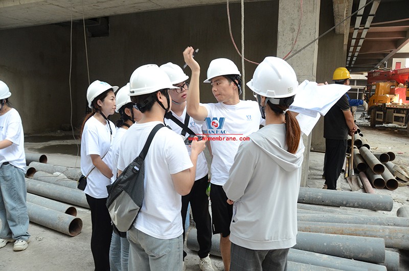 Jiaxing Changan Li ETFE air pillow membrane structure ceiling project site learning viewing