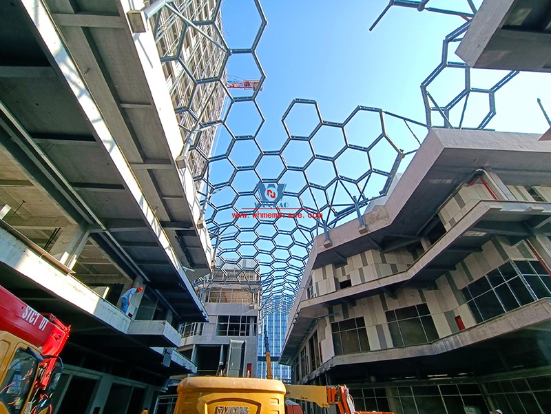 Jiaxing Changan Li ETFE air pillow membrane structure ceiling project site learning viewing