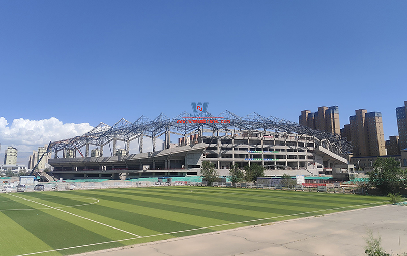 The latest construction progress of PTFE membrane structure project of Zhangye Olympic Sports Center Stadium