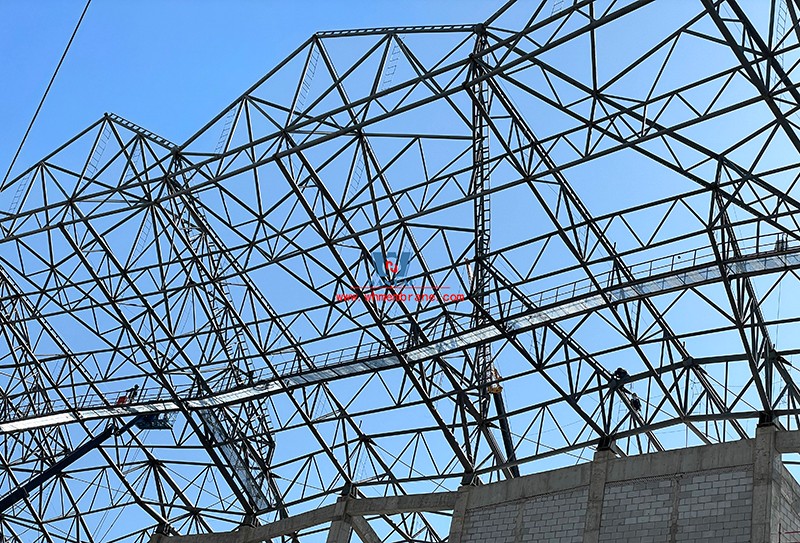 The latest construction progress of PTFE membrane structure project of Zhangye Olympic Sports Center Stadium