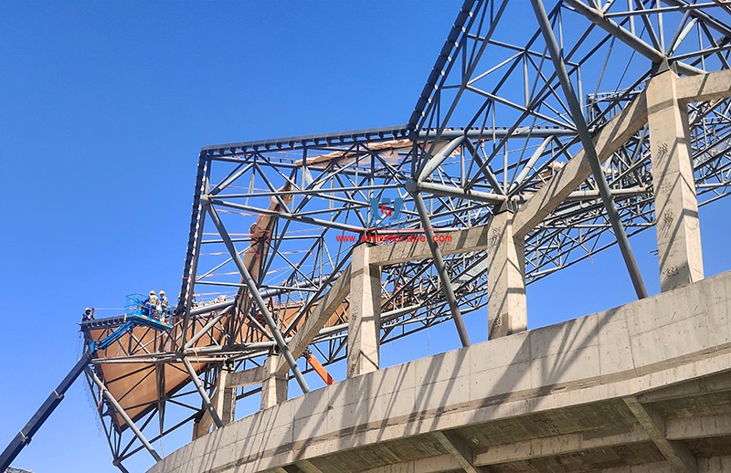 The latest construction progress of PTFE membrane structure project of Zhangye Olympic Sports Center Stadium