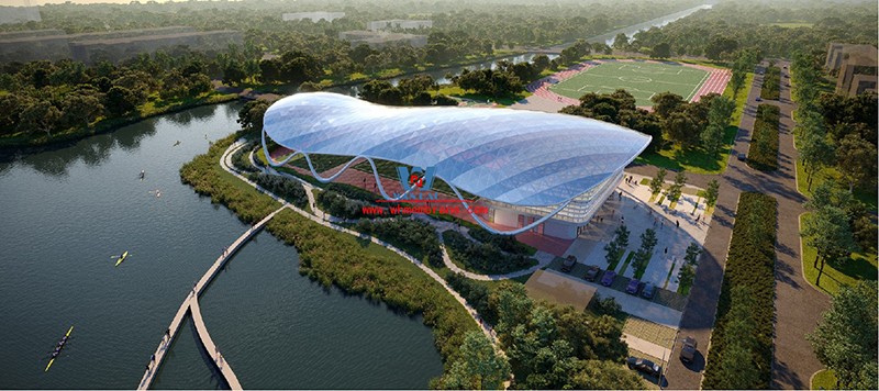 ETFE membrane structure of wind and rain playground in Songjiang Campus of Shanghai University of Engineering Science