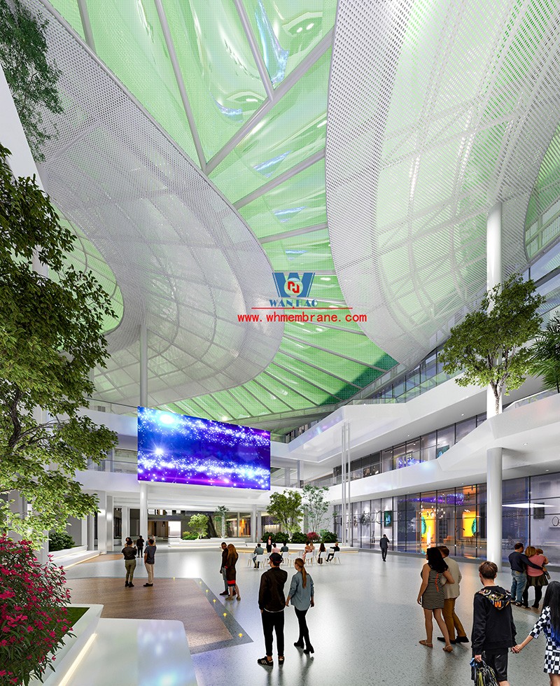 Experience the glamour of the full etfe membrane structure canopy | overhead