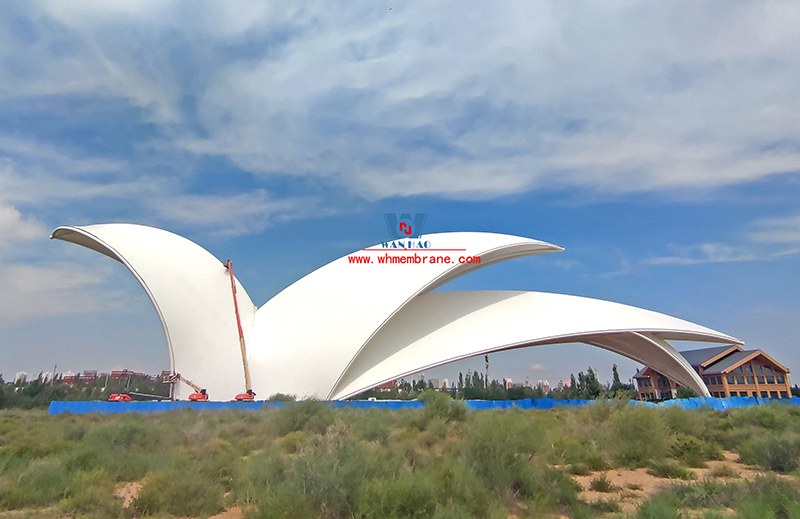 The steel film structure project of Malian Desert Park in Dingbian, Shaanxi Province was completed