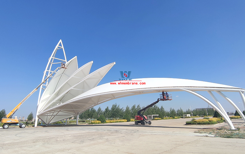 The steel film structure project of Malian Desert Park in Dingbian, Shaanxi Province was completed