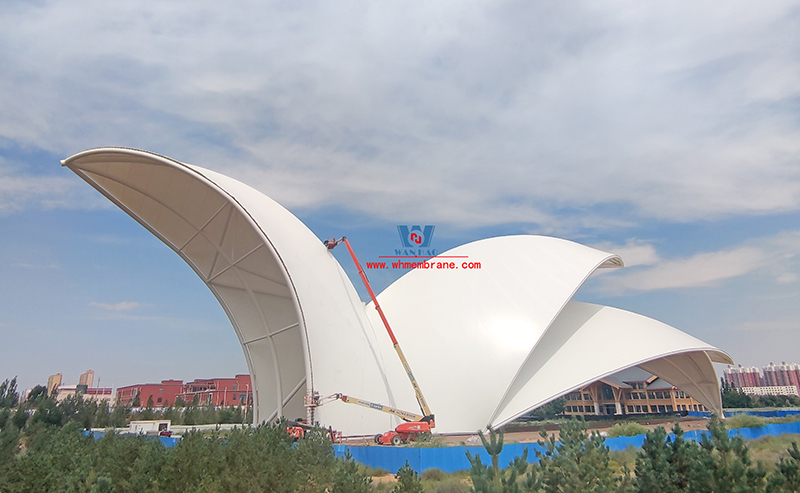 The steel film structure project of Malian Desert Park in Dingbian, Shaanxi Province was completed