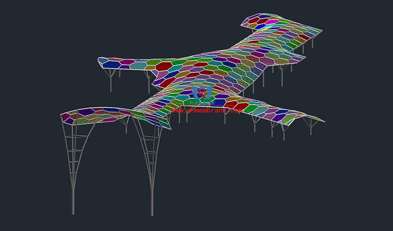 Mechanical aesthetic expression of steel structure in architectural art