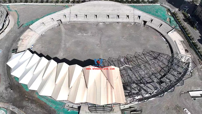 Follow the construction progress | This stadium PTFE membrane structure project has the latest developments ~