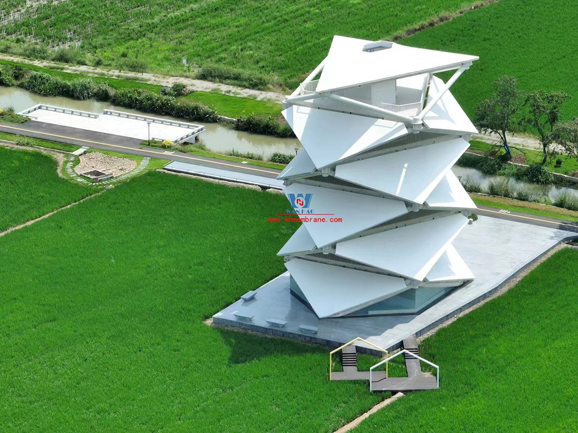 PTFE membrane structure observation tower | Architectural aesthetics on the field
