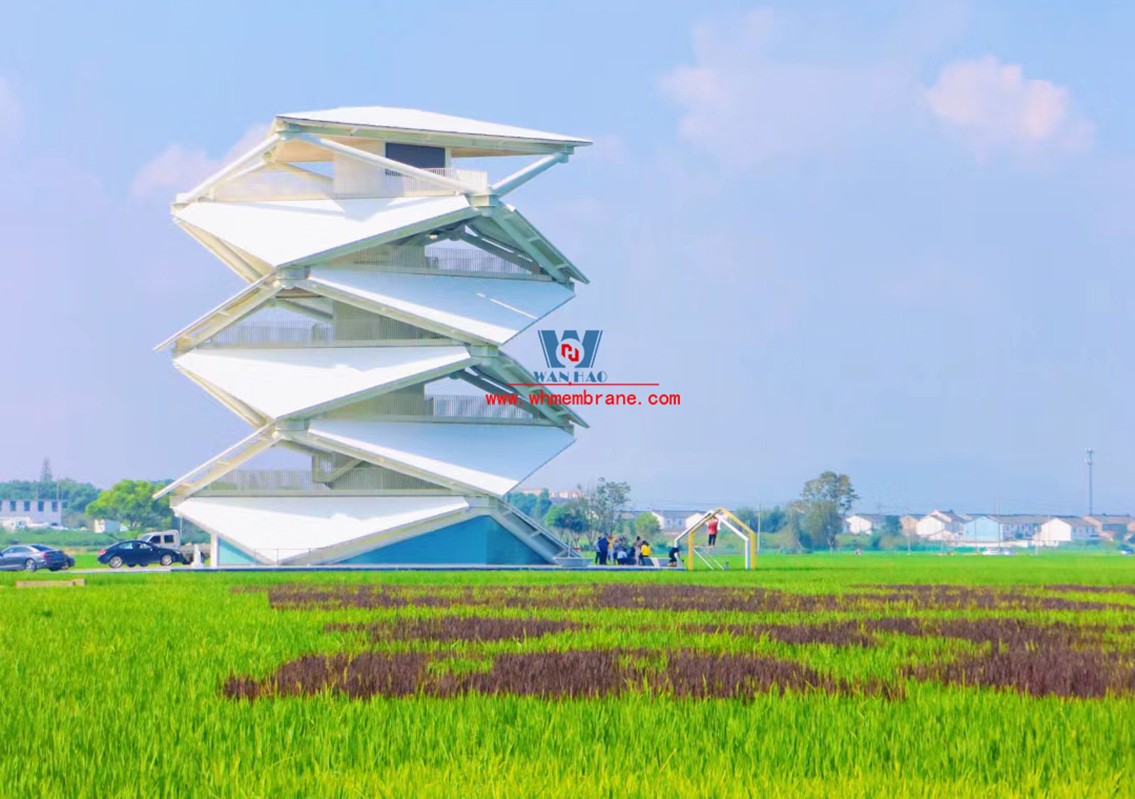 PTFE membrane structure observation tower | Architectural aesthetics on the field