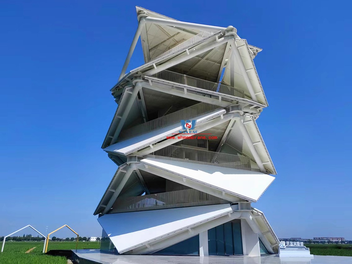 PTFE membrane structure observation tower | Architectural aesthetics on the field