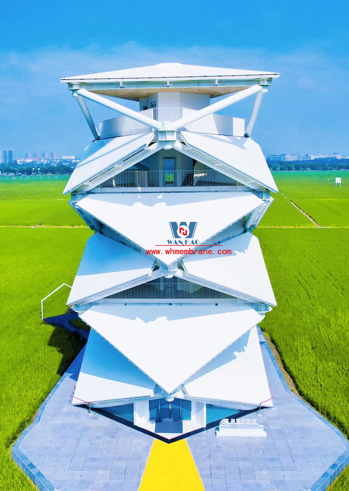 PTFE membrane structure observation tower | Architectural aesthetics on the field