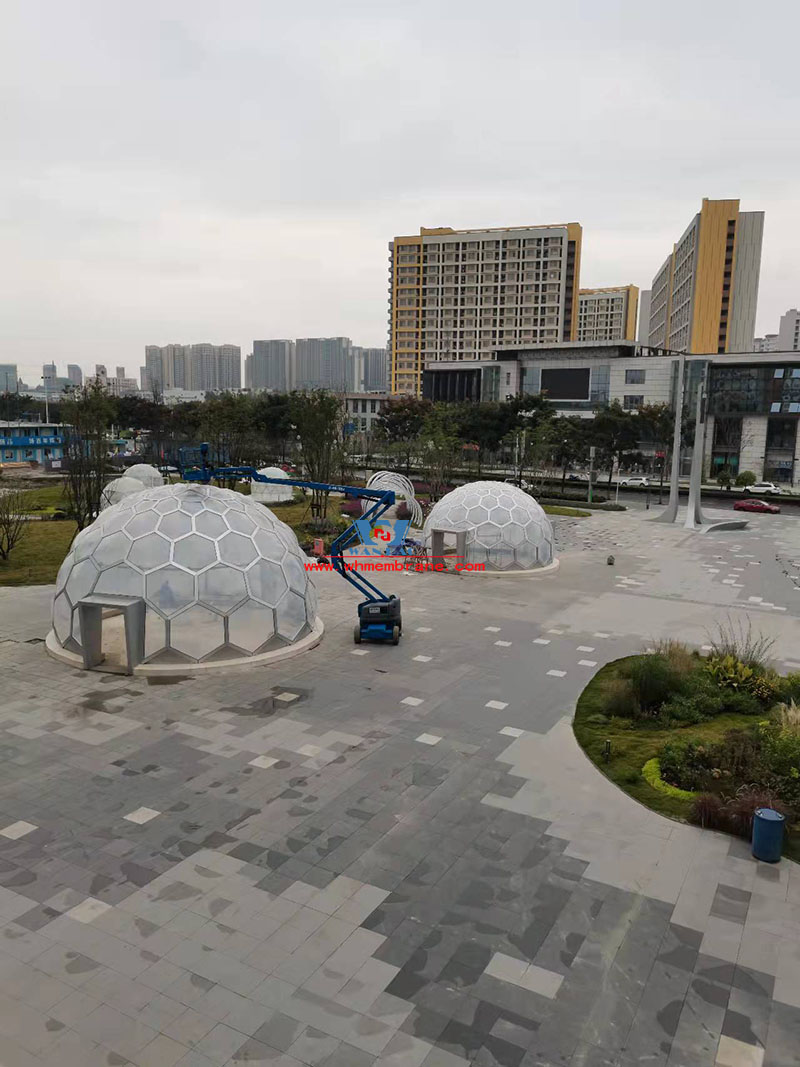 The five-star bazaar steel etfe membrane structure project