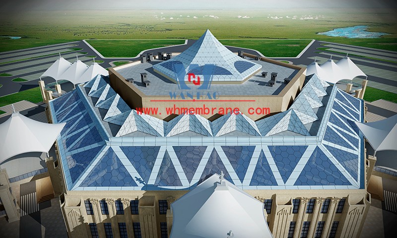 Qinghai Chaka Salt Lake sky border distribution center steel film structure project